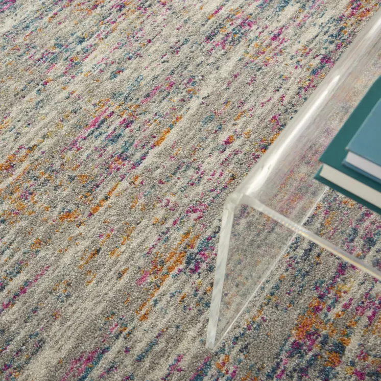 4' X 6' Ivory And Blue Abstract Area Rug