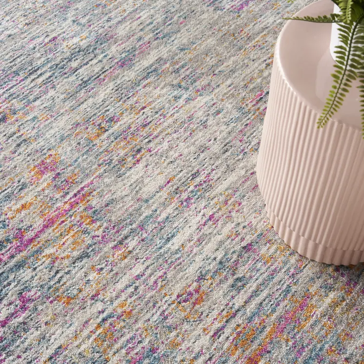 5' X 7' Ivory And Blue Abstract Area Rug