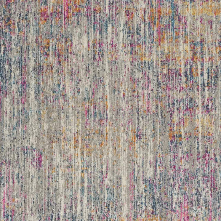 5' X 7' Ivory And Blue Abstract Area Rug