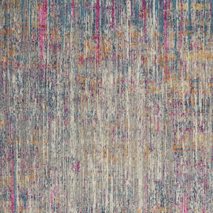 5' X 7' Ivory And Blue Abstract Area Rug