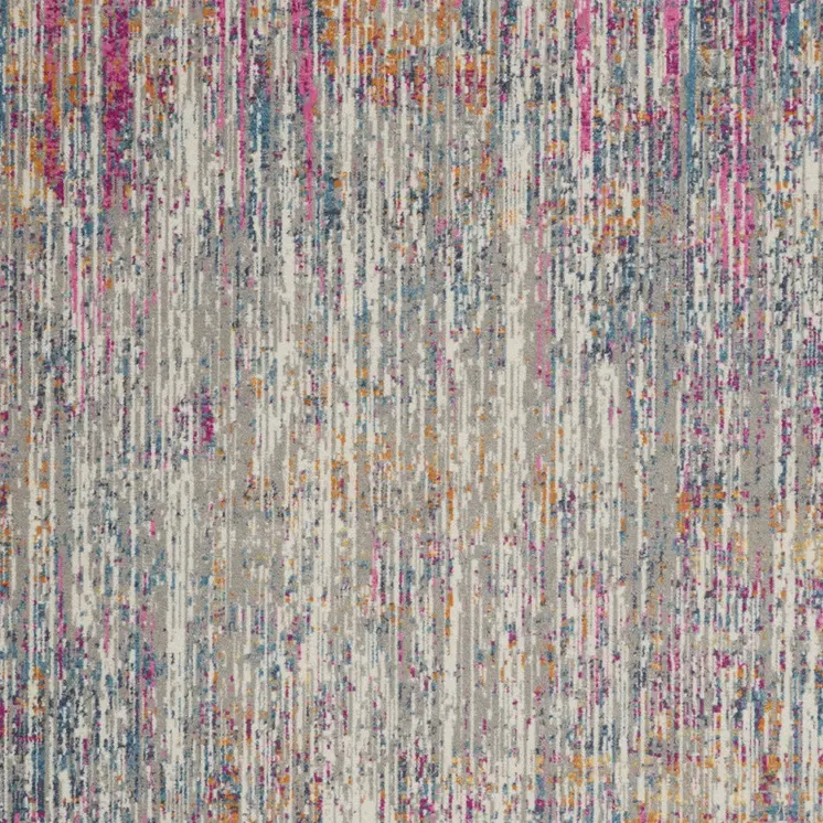 7' X 10' Ivory And Blue Abstract Area Rug
