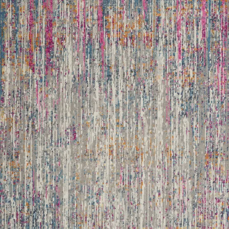 8' X 10' Ivory And Blue Abstract Area Rug