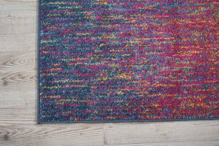 2' X 3' Blue And Orange Abstract Area Rug