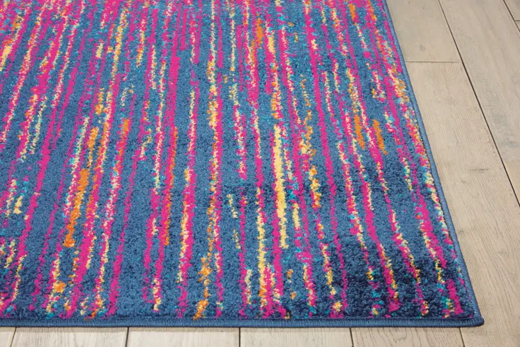 4' X 6' Blue And Orange Abstract Area Rug