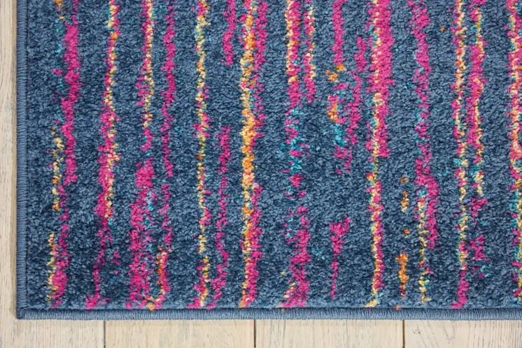 4' X 6' Blue And Orange Abstract Area Rug