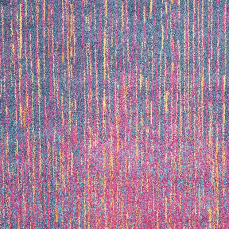 4' X 6' Blue And Orange Abstract Area Rug