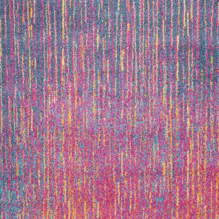 7' X 10' Blue And Orange Abstract Area Rug