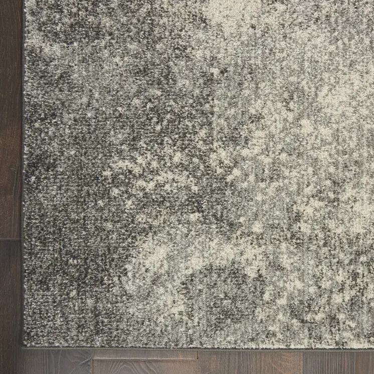 8' X 10' Gray And Ivory Abstract Area Rug