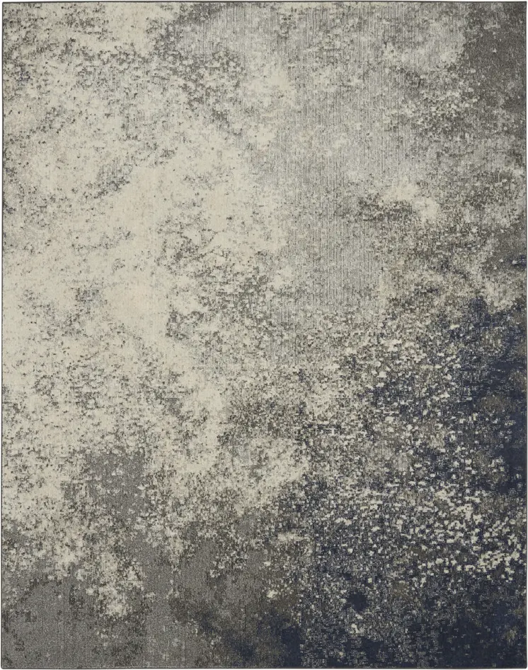 8' X 10' Gray And Ivory Abstract Area Rug
