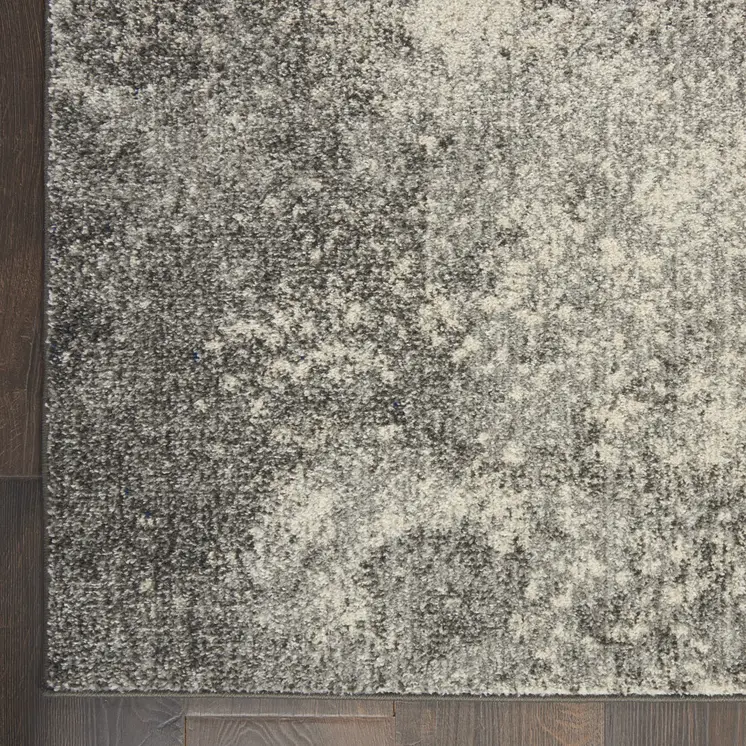8' X 10' Gray And Ivory Abstract Area Rug