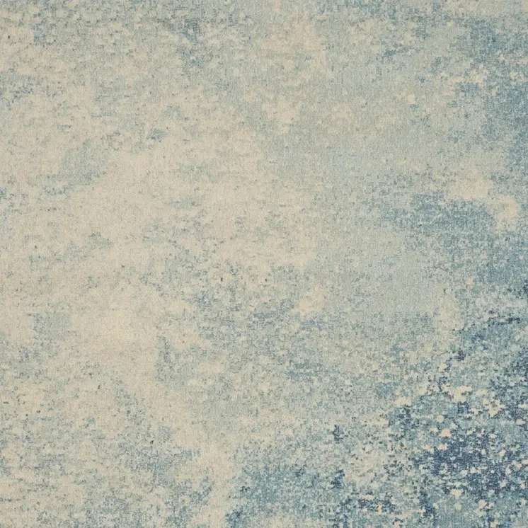 7' X 10' Blue And Ivory Abstract Area Rug