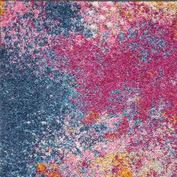 2' X 3' Blue And Orange Abstract Area Rug