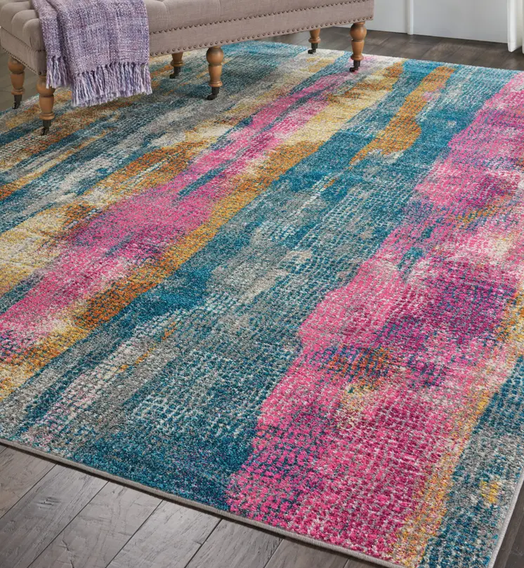 8' X 10' Gray And Ivory Abstract Distressed Area Rug