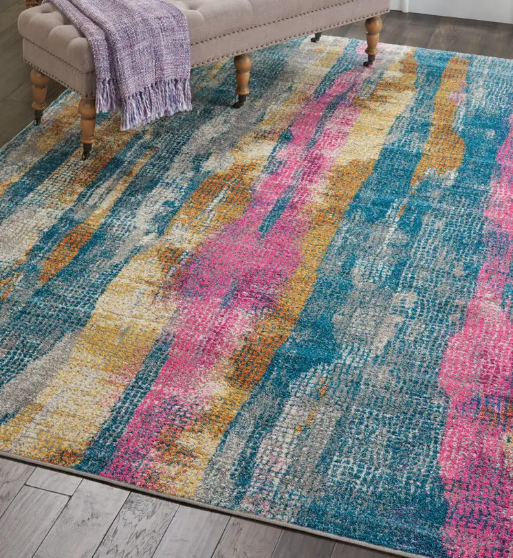 8' X 10' Gray And Ivory Abstract Distressed Area Rug