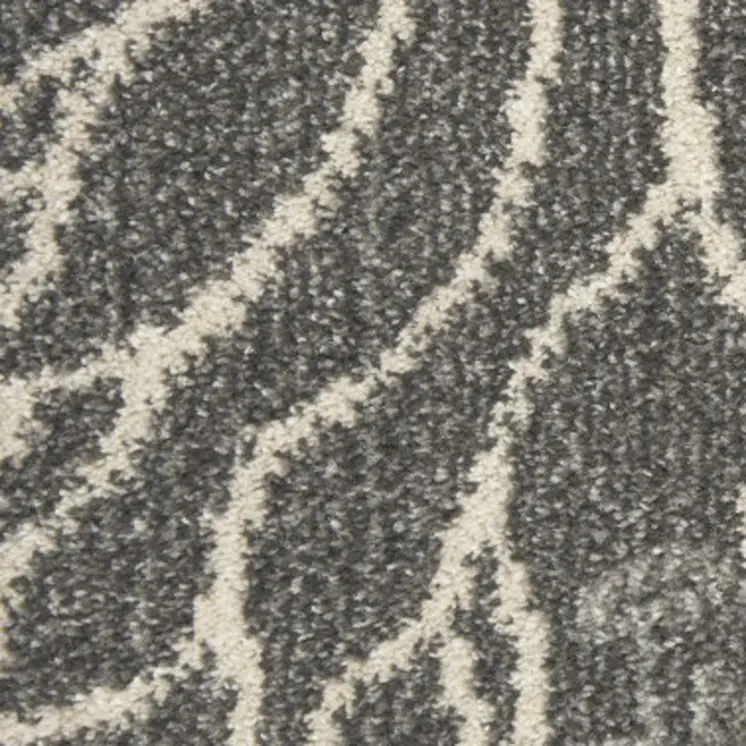 10' Blue And Gray Floral Runner Rug