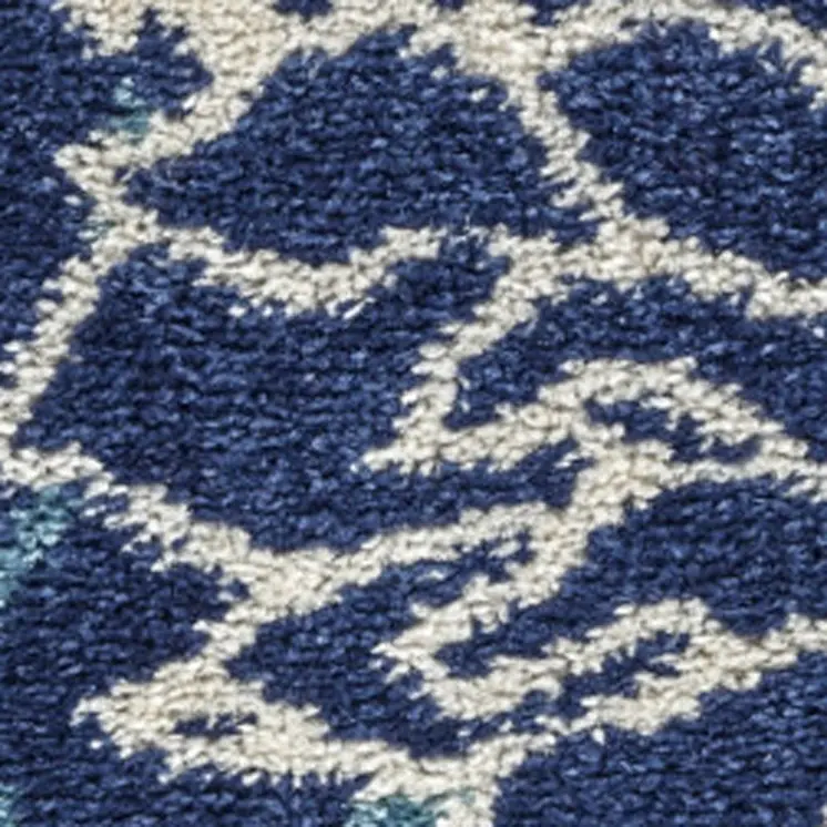 2' X 3' Blue And Ivory Floral Area Rug