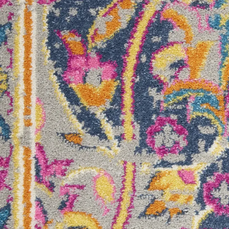7' X 10' Ivory And Blue Medallion Area Rug