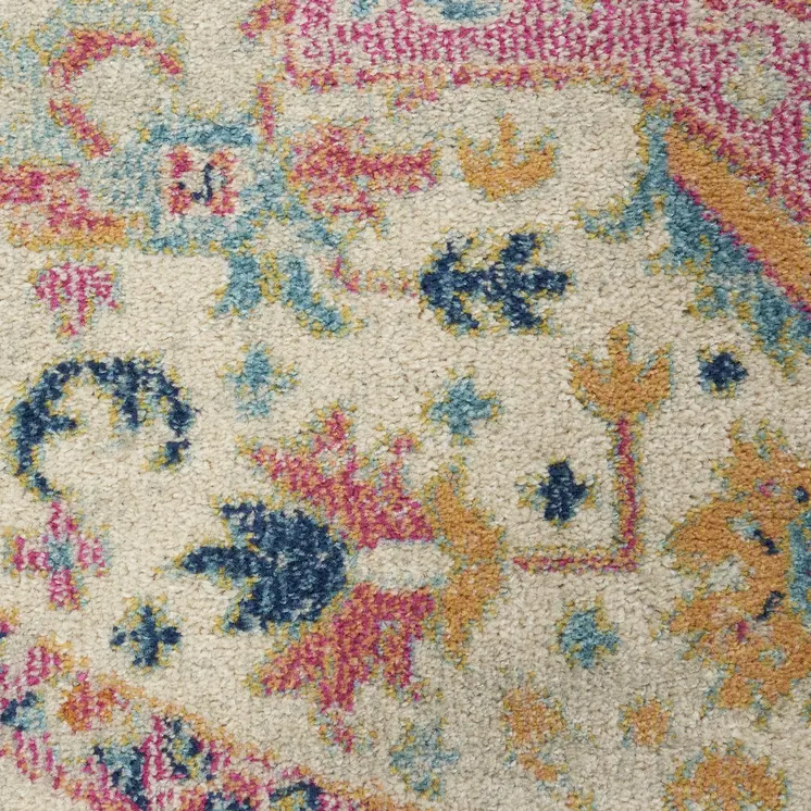 2' X 3' Pink And Ivory Southwestern Distressed Area Rug