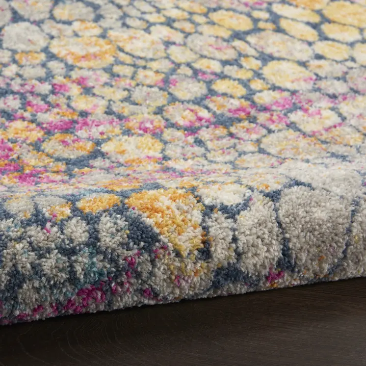 5' X 7' Yellow And Gray Abstract Area Rug