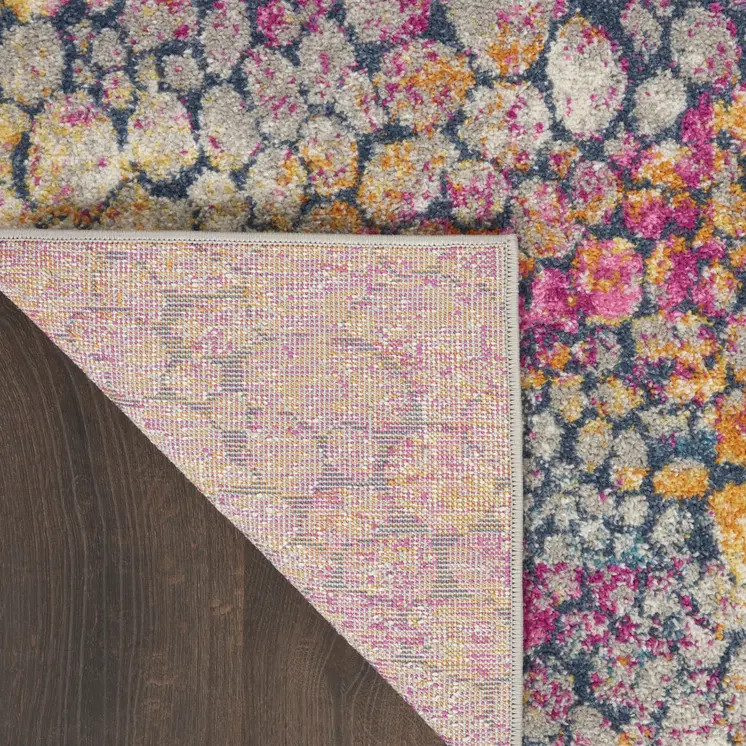 5' X 7' Yellow And Gray Abstract Area Rug