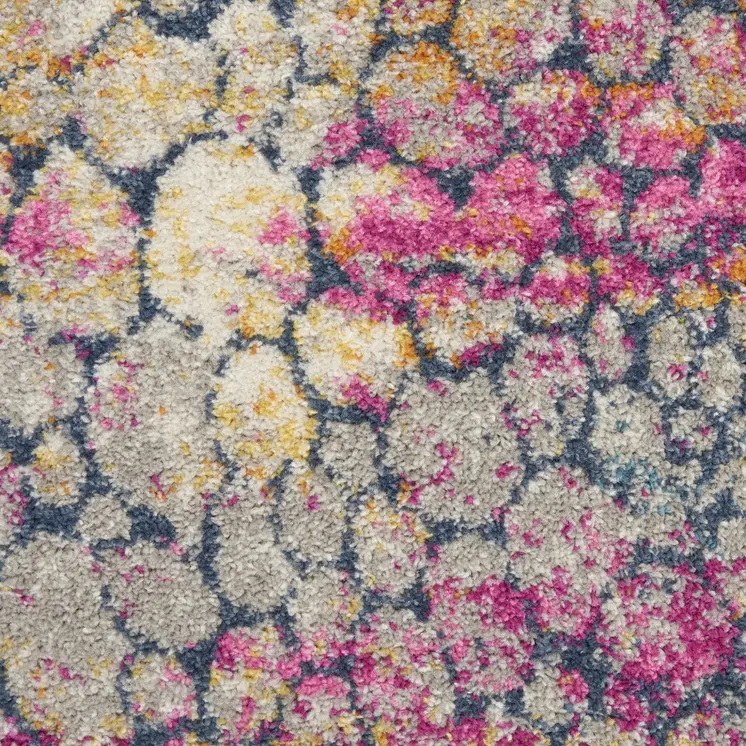 7' X 10' Yellow And Gray Abstract Area Rug