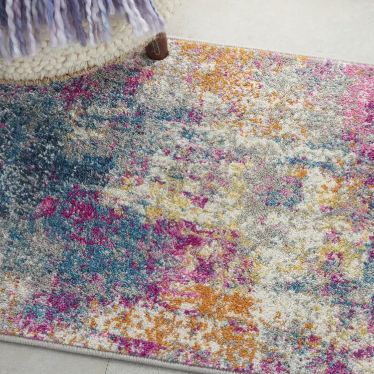 2' X 3' Ivory And Blue Abstract Area Rug