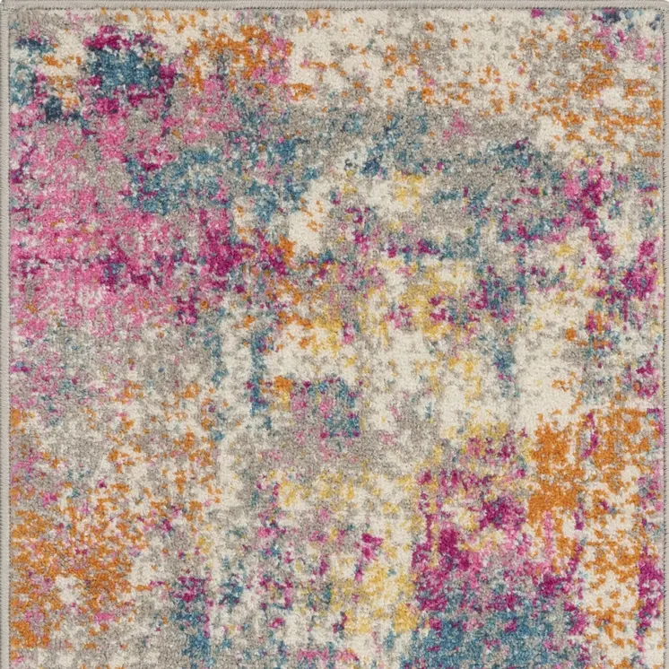 2' X 3' Ivory And Blue Abstract Area Rug