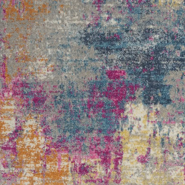4' X 6' Ivory And Blue Abstract Area Rug