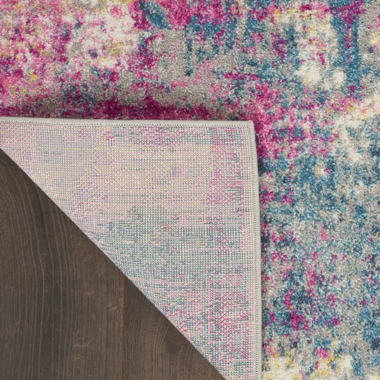 5' X 7' Ivory And Blue Abstract Area Rug