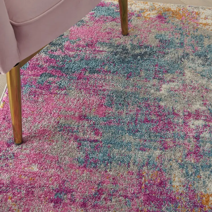 5' X 7' Ivory And Blue Abstract Area Rug