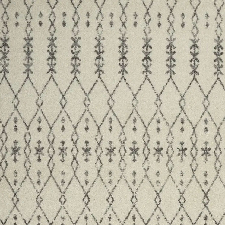 5' X 7' Gray And Ivory Geometric Distressed Area Rug