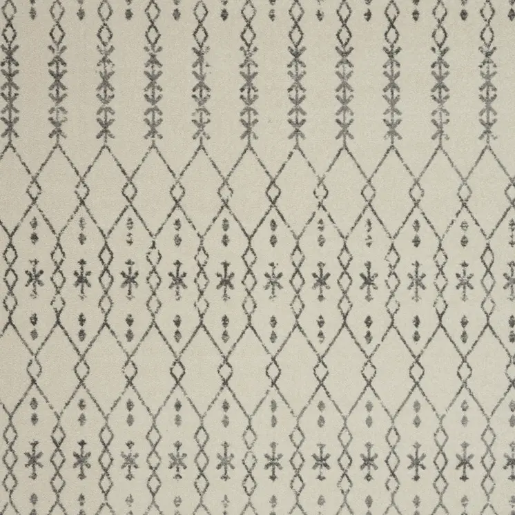 8' X 10' Gray And Ivory Geometric Distressed Area Rug