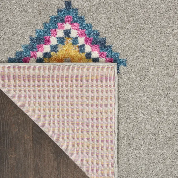 2' X 3' Gray And Ivory Geometric Area Rug