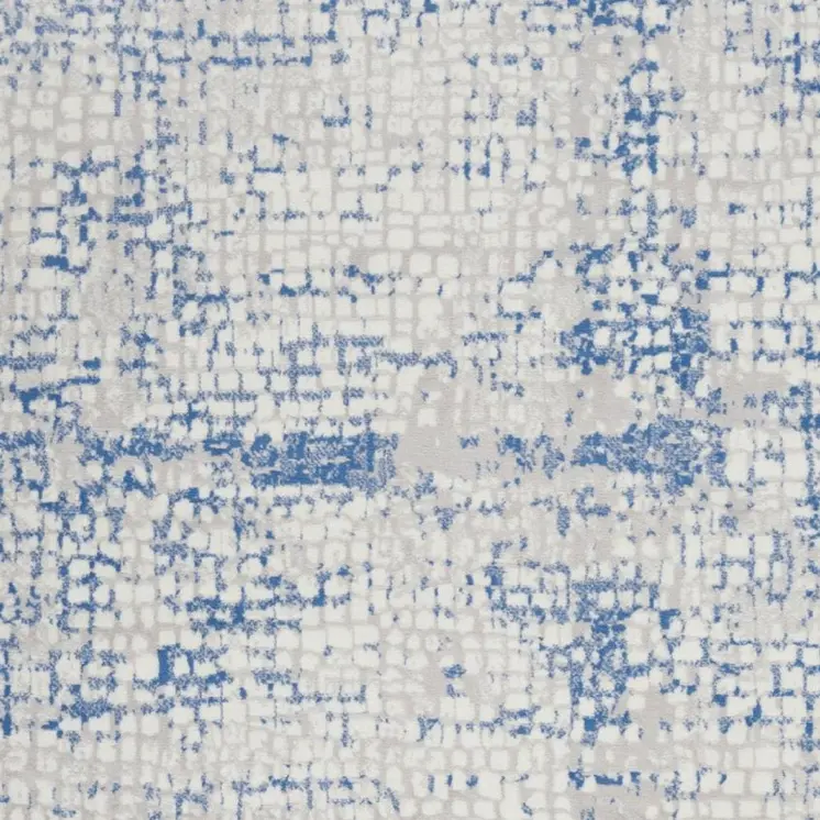 5' X 7' Blue And Gray Geometric Area Rug