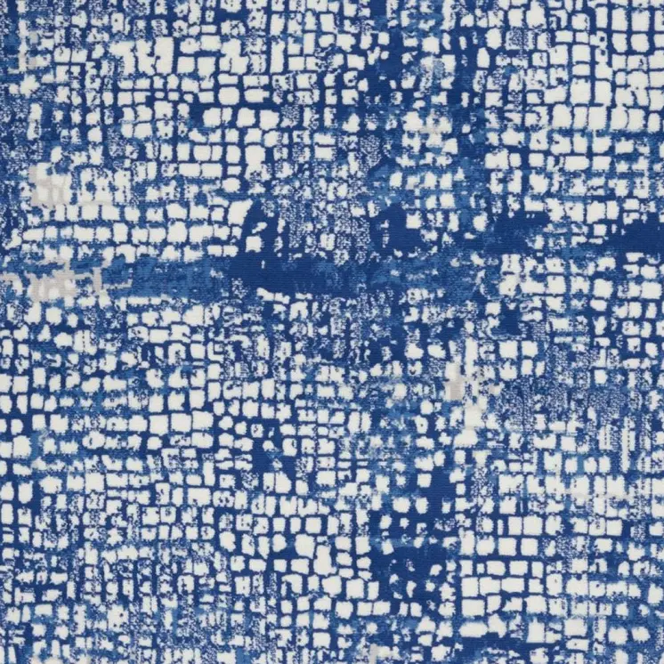 4' X 6' Ivory And Blue Geometric Area Rug