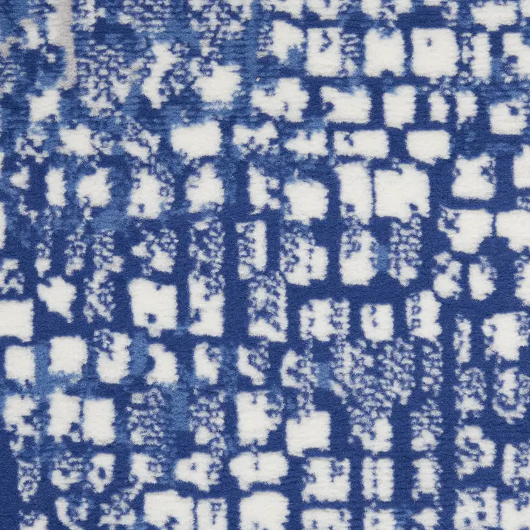 6' X 9' Ivory And Blue Geometric Area Rug