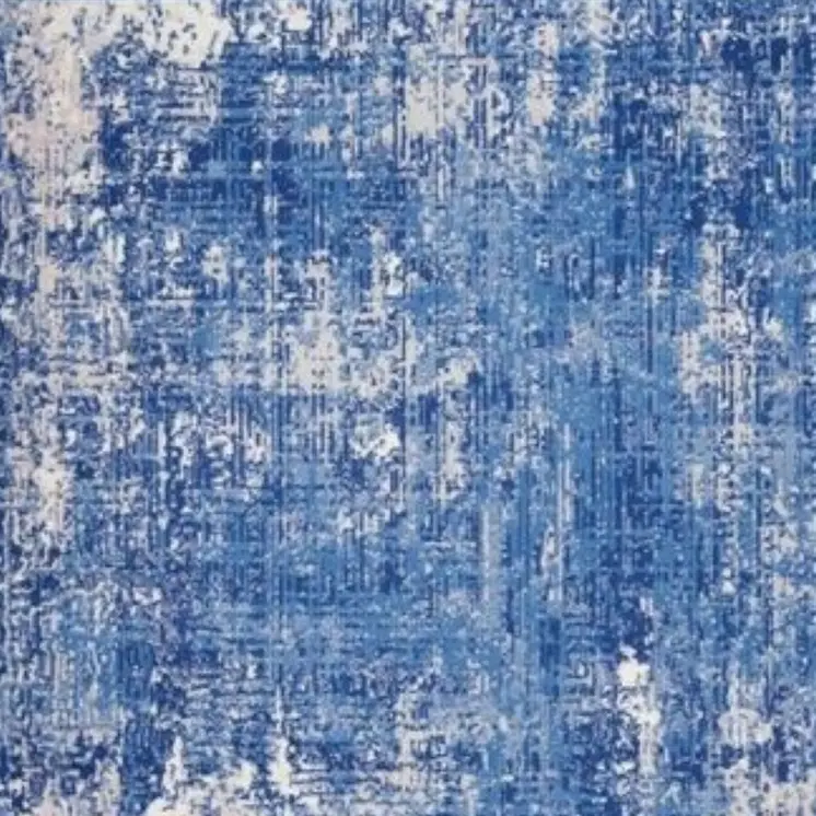 5' X 7' Blue And Ivory Abstract Distressed Area Rug