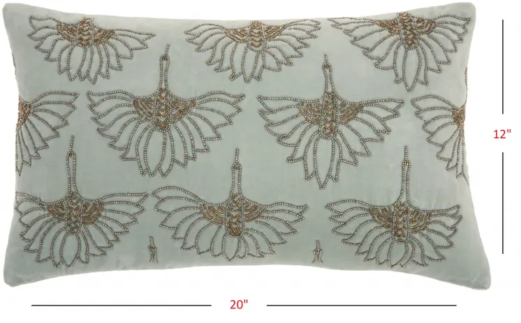 Brilliant Celadon Blue Lumbar Pillow