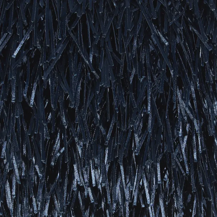 20" Navy Blue Textured Throw Pillow with Fringe