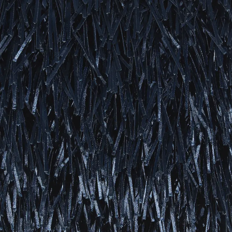 20" Navy Blue Textured Throw Pillow with Fringe
