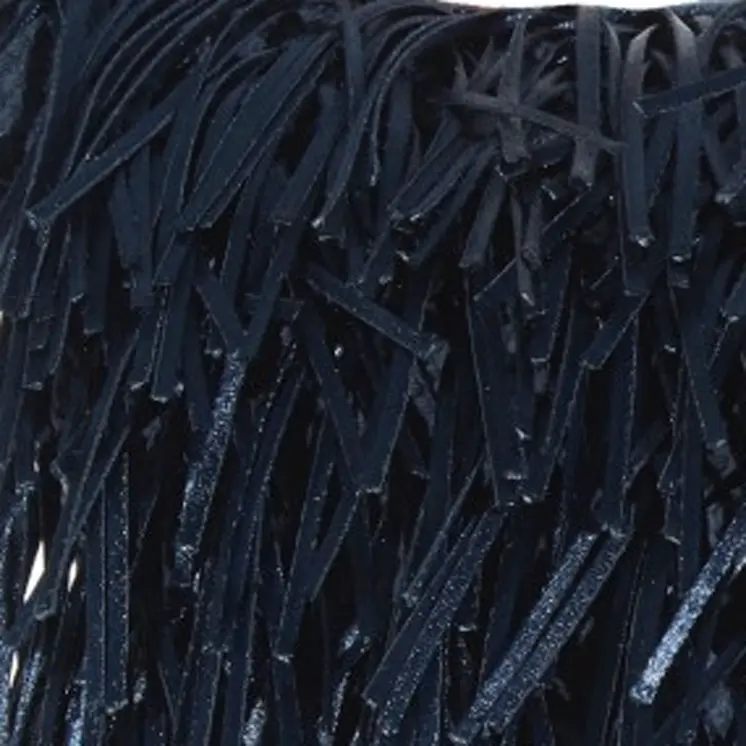 20" Navy Blue Textured Throw Pillow with Fringe