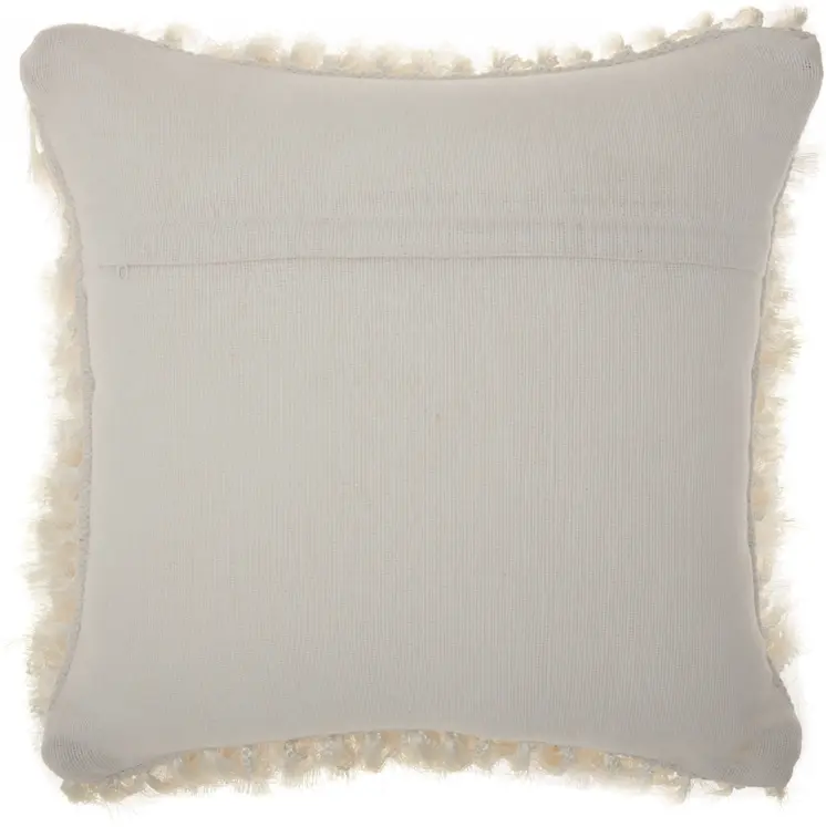 Soft White Shag Accent Pillow