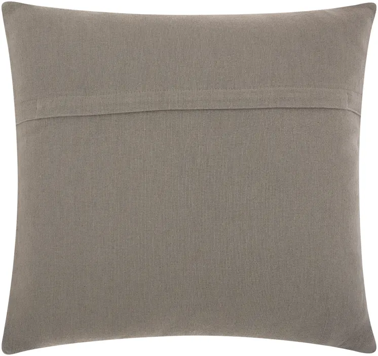 20" Light Gray Cotton Blend Curly Loops Throw Pillow