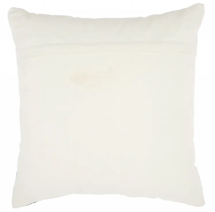 20" Ivory And Navy Blue Stars Cotton Throw Pillow