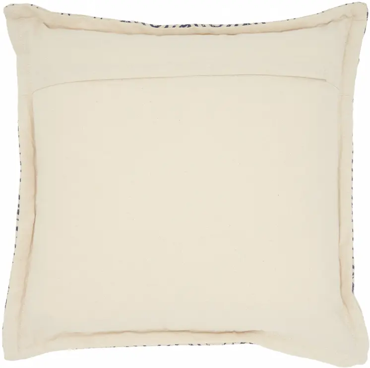 Indigo And Ivory Floral Waves Throw Pillow