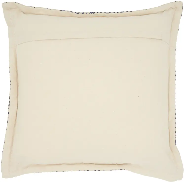 Indigo And Ivory Floral Waves Throw Pillow