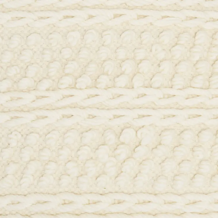 Ivory Textured Dots And Stripes Throw Pillow