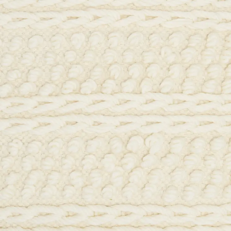 Ivory Textured Dots And Stripes Throw Pillow