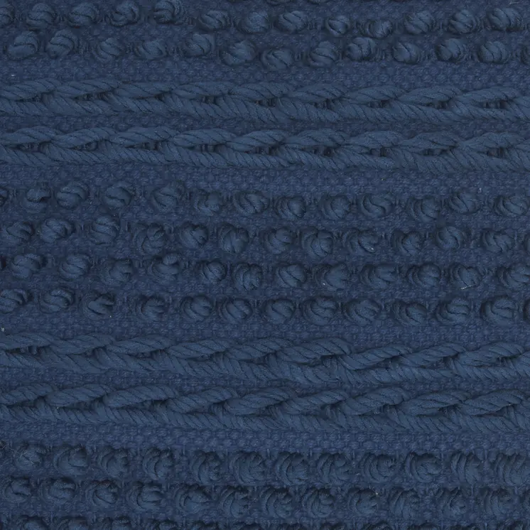 Navy Blue Textured Dots And Stripes Throw Pillow