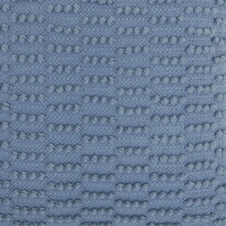 18" Blue Dot And Stripe Polyester and Cotton Blend Throw Pillow With Texture